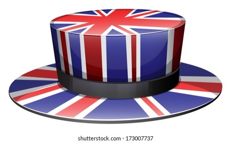 Illustration of a USA-designed hat on a white background