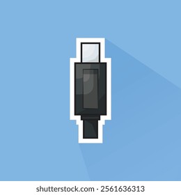 Illustration of USB C Cable Head in Flat Design