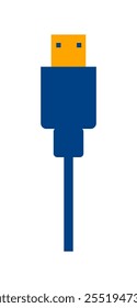 Ilustração do ícone do cabo USB para transferência de dados