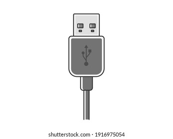 Ilustración de la línea de cable USB.