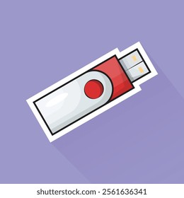 Illustration of USB Flash Drive in Flat Design