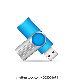 Illustration of a USB flash drive isolated on a white background.
