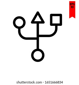 ilustración de icono plano usb