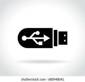 Illustration of usb icon on white background