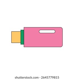 Ilustração usb retro contorno design exclusivo