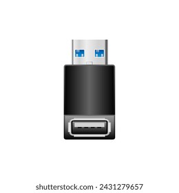 It is an illustration of USB Type-A 2.0 from black conversion adapter _USB Type-A 3.0.