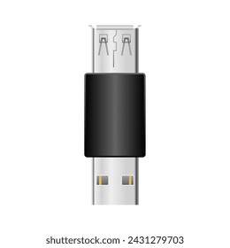 It is an illustration of USB Type-A 2.0 from a black conversion adapter _usb Type-A female.