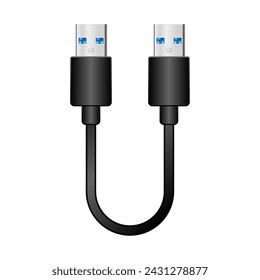 It is an illustration of USB Type-A 3.0 from black conversion cable _usb Type-A 3.0.