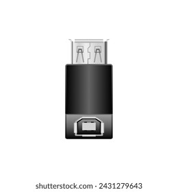 It is an illustration of USB Type-B 2.0 from a black conversion adapter _usb Type-A female.