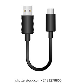 Es una ilustración de USB Type-C desde el cable de conversión negro _USB Type-A 2.0.