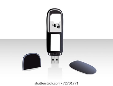 Illustration of the usb-modem for connection to the mobile Internet
