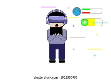 Ilustración del uso de la tecnología VR de realidad virtual