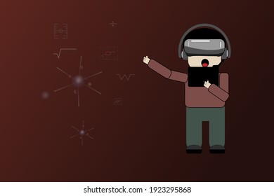 Ilustración del uso de la tecnología VR de realidad virtual