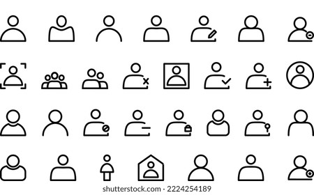 illustration of user icon used for mobile web business and others with line style