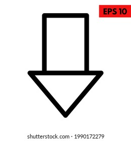 Illustration of user interface down arrow icon