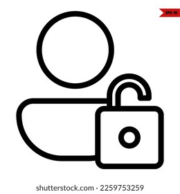 illustration of user line icon