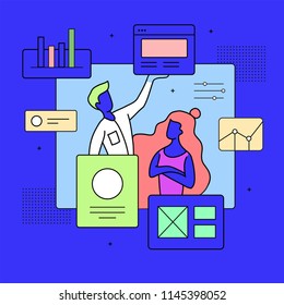 illustration of a users browser to the interface elements