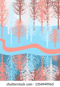 illustration of using element in the form of a stylized tree