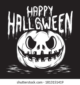 an illustration using a halloween theme with a pumpkin object