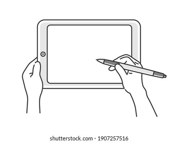 Illustration using a touch pen on a tablet.