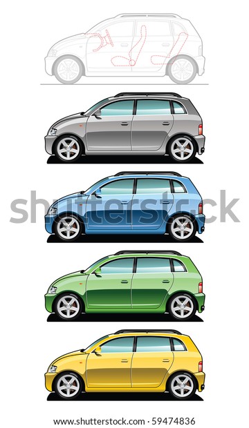 illustration of  utilitie car (Simple gradients\
only - no gradient\
mesh.)