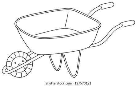 Illustration of a utility cart on a white background