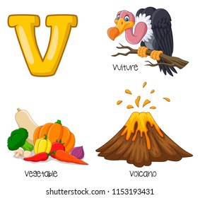 Illustration of V alphabet