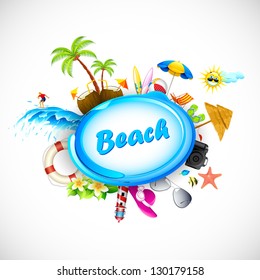 Illustration of vacation on sea beach