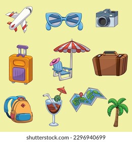 Illustration vacation vector cartoon propts