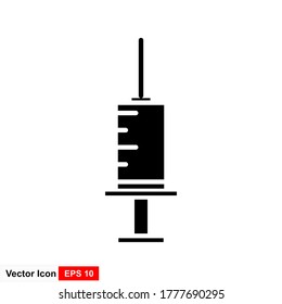 Illustration of vaccine icon from an isolated sign symbol. High quality black style vector icon.