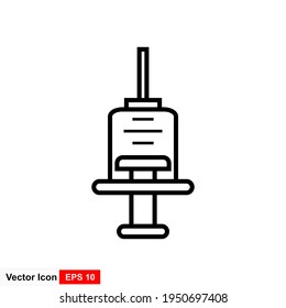 Illustration of vaccine icon from an isolated sign symbol. High quality black style vector icon.