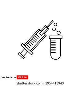 Illustration of vaccine icon from an isolated sign symbol. High quality style vector icon.