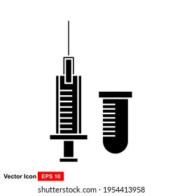 Illustration of vaccine icon from an isolated sign symbol. High quality style vector icon.