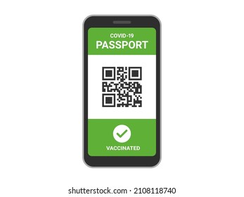 An Illustration Of A Vaccine Passport Displayed On The Screen Of A Smartphone.