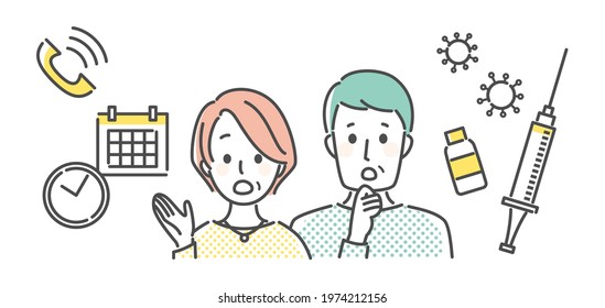 illustration of vaccine and people
