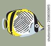 Illustration of a Vagabond Butterfly Fish