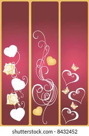 Illustration of valentine banners