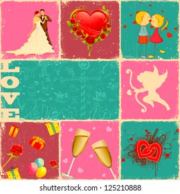illustration of valentine collage with love element