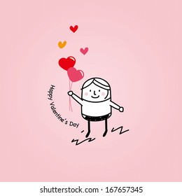 Illustration of Valentine Couple