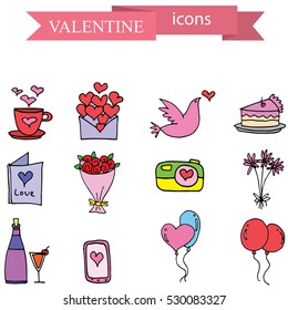 Illustration of valentine element stock