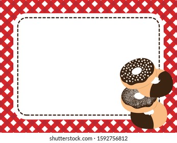 Illustration of Valentine frame.chocolate donut