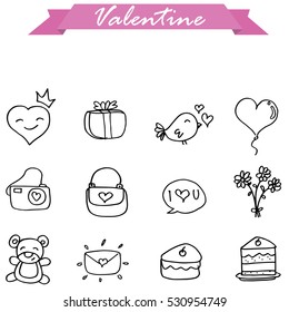 Illustration of valentine hand draw
