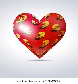 Illustration with a valentine heart. 