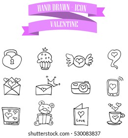 Illustration of valentine icons collection