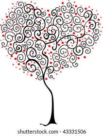illustration of valentine tree