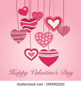 Illustration Of Valentine's Day Background With Heart Motif.