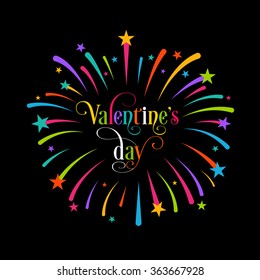 Illustration of Valentine's Day with beautiful calligraphy.
