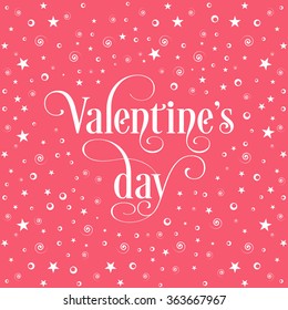 Illustration of Valentine's Day with beautiful calligraphy.