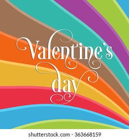 Illustration of Valentine's Day with beautiful calligraphy.