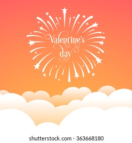 Illustration of Valentine's Day with beautiful calligraphy.